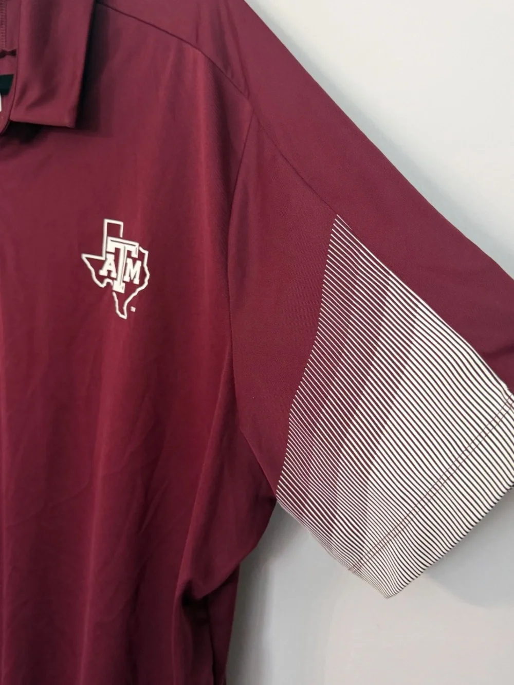 adidas Men’s Prime Blue Maroon & White Texas A&M Short Sleeve Polo Sz 2XL GUC